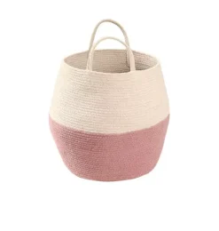 Janie and Jack Storage-Basket Zoco Ash Rose-Natural natural and rose