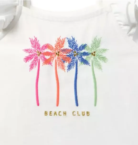 Janie and Jack Sleeveless Tops-Beach Club Tee white