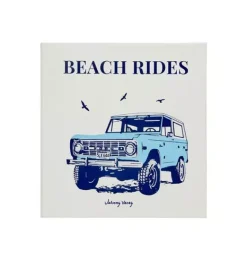 Janie and Jack Books-Beach Rides by Johnny Vacay LEATHER EDITION ivory
