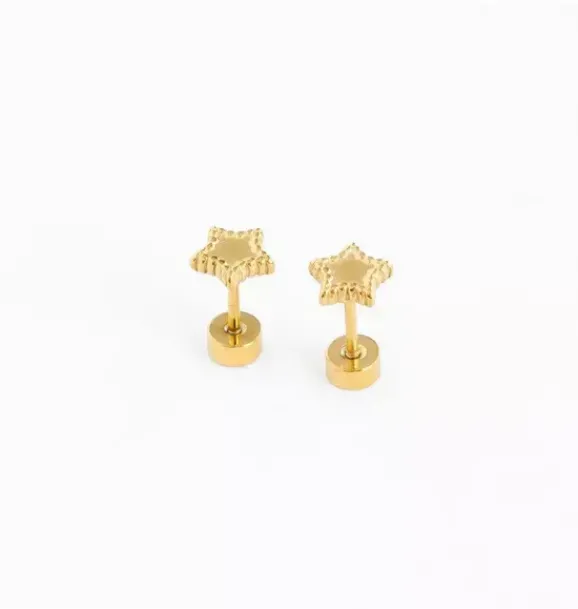 Janie and Jack Jewelry|Kids Accessories-Beaded Star Earring gold