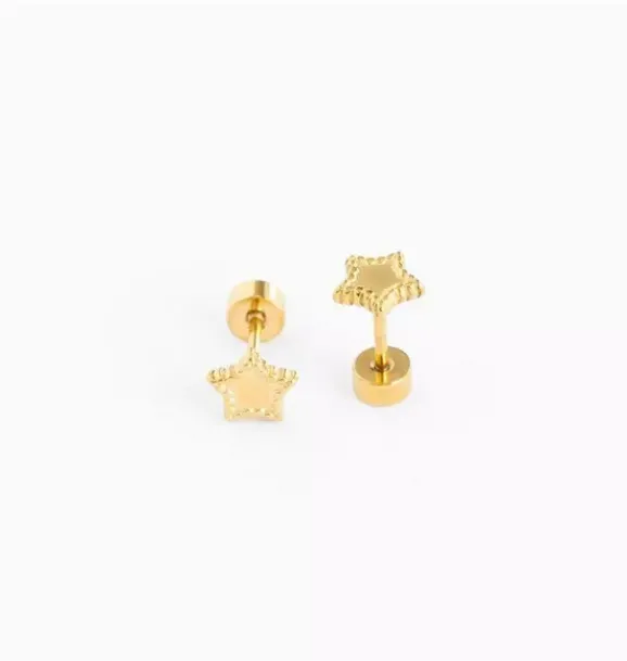 Janie and Jack Jewelry|Kids Accessories-Beaded Star Earring gold