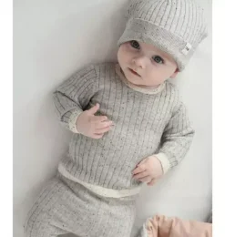 Janie and Jack Kids Accessories|Baby Accessories-Beanie - Hug Me light heather grey