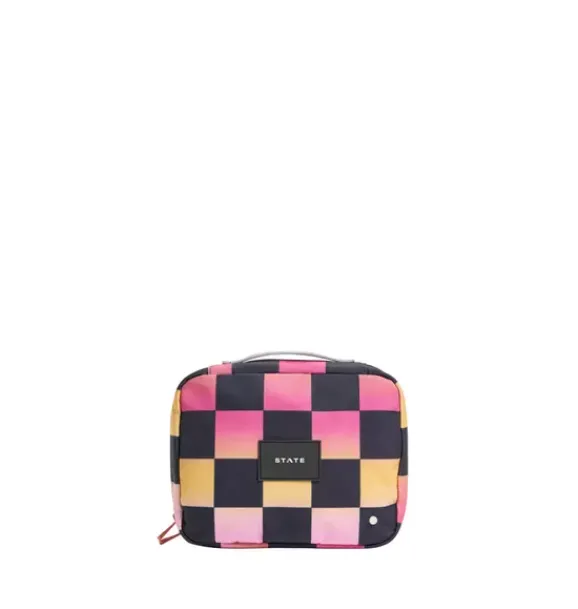 Janie and Jack Kids Accessories|Luggage-Bensen Toiletry Kit pink checkerboard