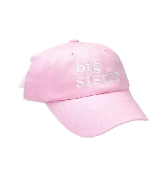 Janie and Jack Kids Accessories-Big Sister Bow Baseball Hat pink