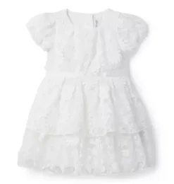Janie and Jack Dresses-Bouquet Tiered Party Dress jet ivory floral