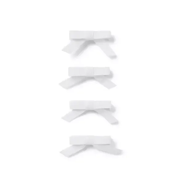 Janie and Jack Hair-Bow Barrette Set white