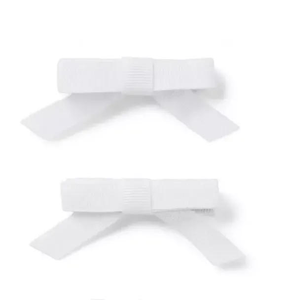 Janie and Jack Hair-Bow Barrette Set white