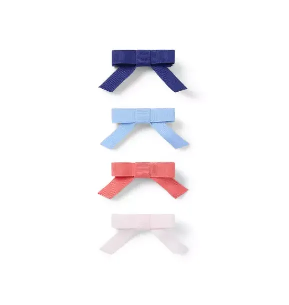 Janie and Jack Hair-Bow Barrette Set blue and pink multi