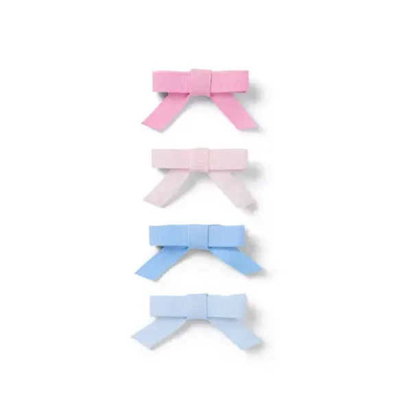 Janie and Jack Hair-Bow Barrette Set pink and blue multi