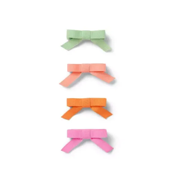 Janie and Jack Hair-Bow Barrette Set orange multi