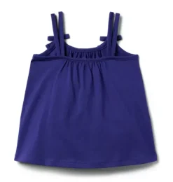 Janie and Jack Sleeveless Tops-Bow Double Strap Top indigo ink