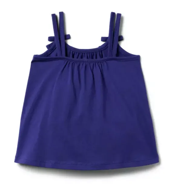 Janie and Jack Sleeveless Tops-Bow Double Strap Top indigo ink