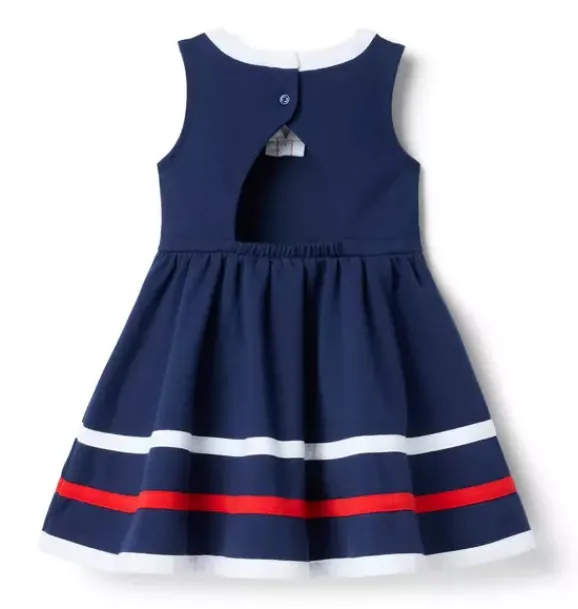 Janie and Jack Swim Outfits|Dresses-Bow Ponte Dress merchant marine
