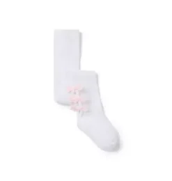 Janie and Jack Socks & Tights-Bow Tight white