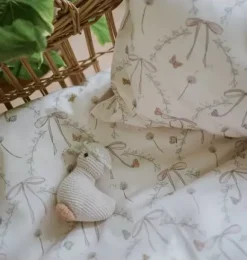 Janie and Jack Blankets And Quilts-Bows & Butterfly Kisses Toddler Duvet Set - pink