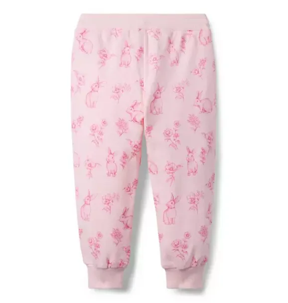 Janie and Jack Pants|Matching Sets-Bunny Floral Jogger pale pink bunny floral