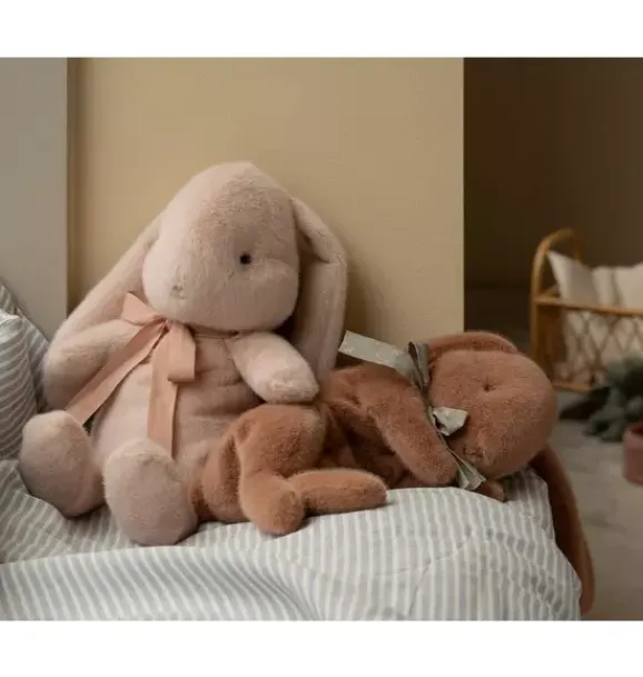 Janie and Jack Stuffed Animals-Bunny plush, Small - Light powder multi