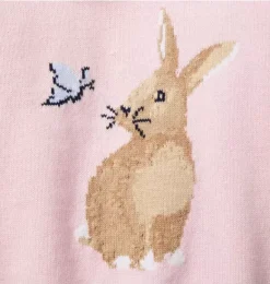Janie and Jack Sweaters & Sweatshirts-Bunny Ruffle Collar Sweater pale pink