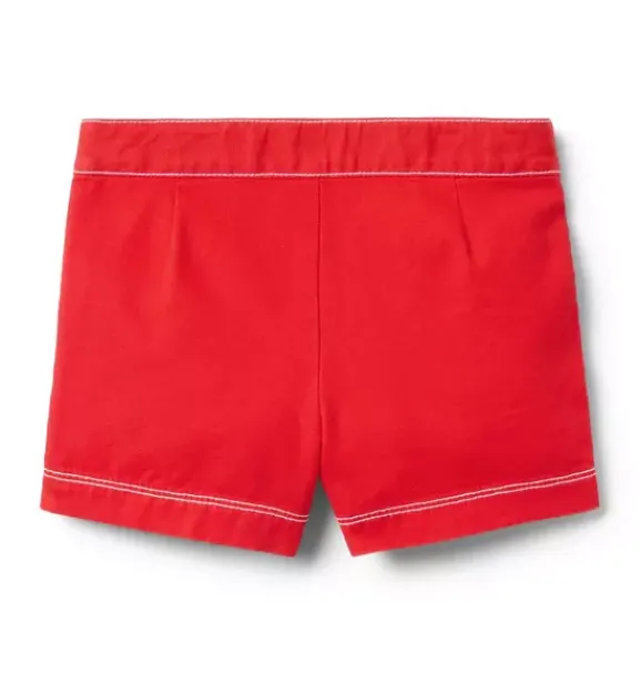 Janie and Jack Skirts & Shorts-Button Canvas Short cherry