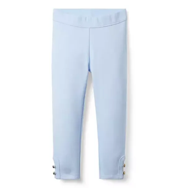 Janie and Jack Pants-Button Cuff Ponte Pant light blue