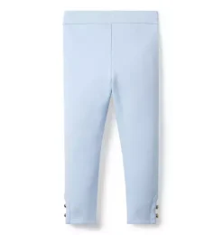 Janie and Jack Pants-Button Cuff Ponte Pant light blue