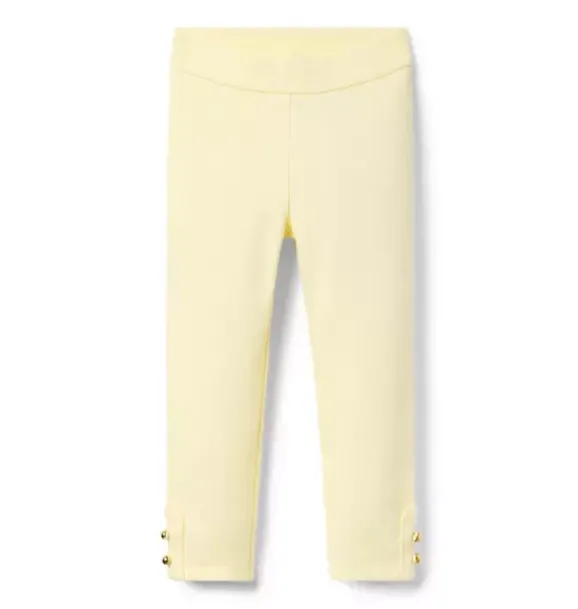 Janie and Jack Pants-Button Cuff Ponte Pant buttermilk