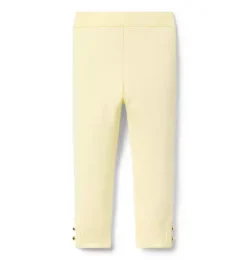 Janie and Jack Pants-Button Cuff Ponte Pant buttermilk