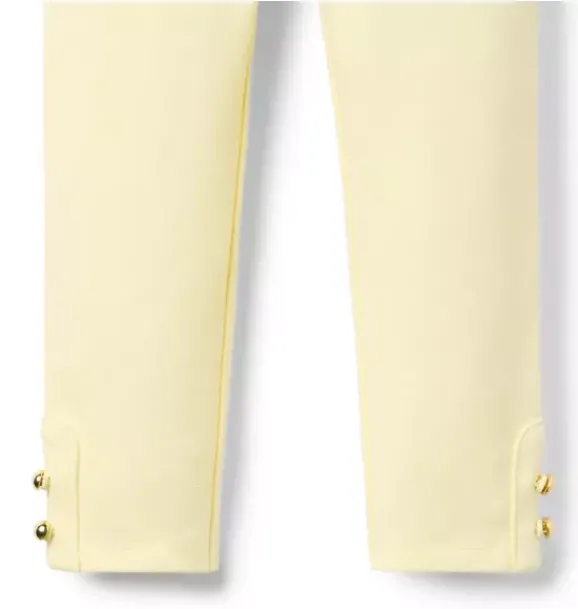 Janie and Jack Pants-Button Cuff Ponte Pant buttermilk