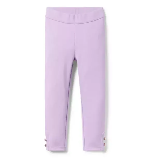 Janie and Jack Pants-Button Cuff Ponte Pant alpine purple