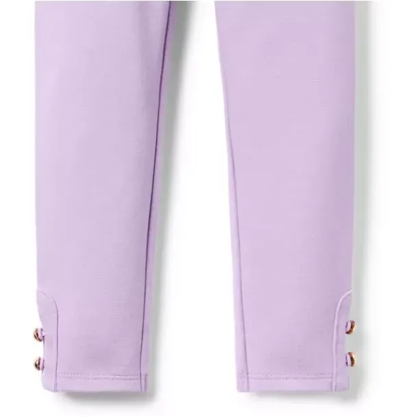 Janie and Jack Pants-Button Cuff Ponte Pant alpine purple