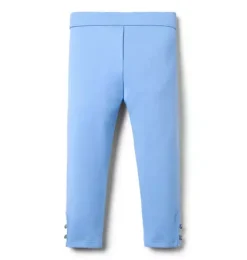 Janie and Jack Pants-Button Cuff Ponte Pant blue lake