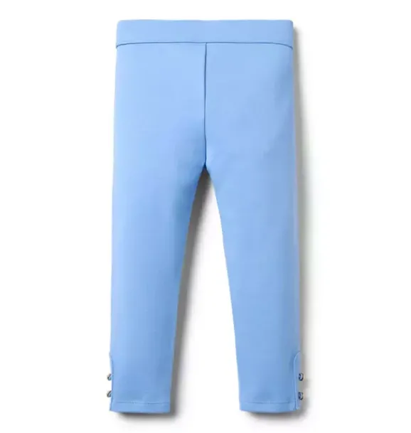 Janie and Jack Pants-Button Cuff Ponte Pant blue lake
