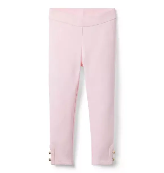 Janie and Jack Pants-Button Cuff Ponte Pant pale pink