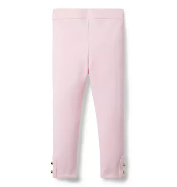 Janie and Jack Pants-Button Cuff Ponte Pant pale pink