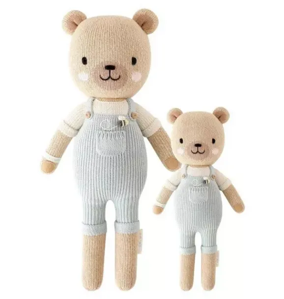 Janie and Jack Stuffed Animals-Charlie the honey bear light/pastel blue