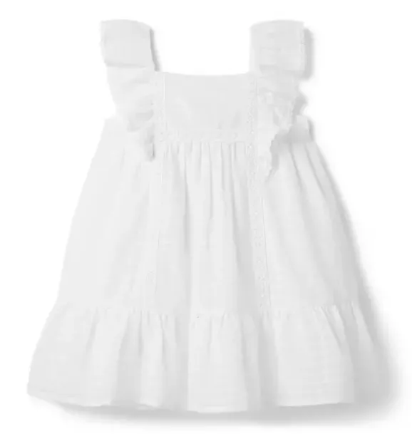 Janie and Jack Dresses-Checked Ruffle Dress white check