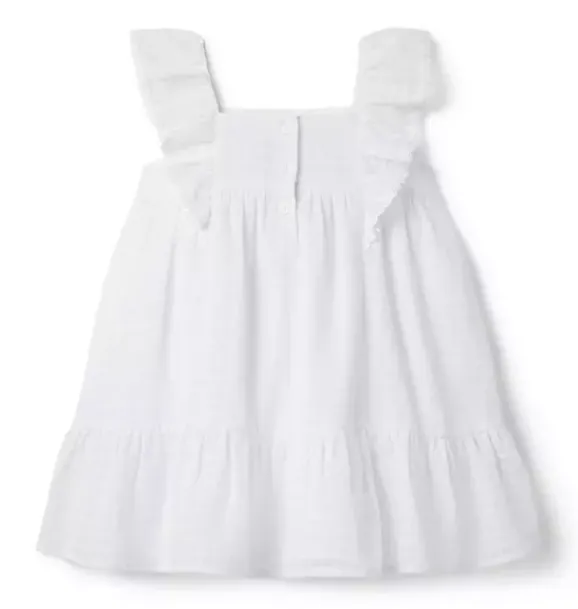 Janie and Jack Dresses-Checked Ruffle Dress white check