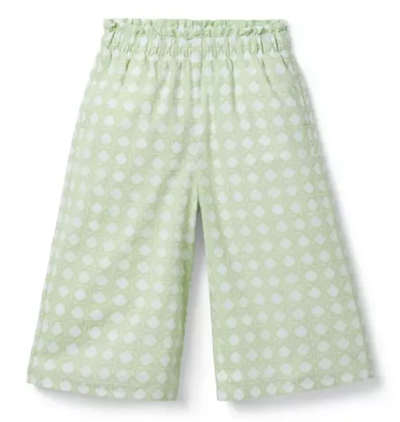 Janie and Jack Pants|Matching Sets-Checked Wide Leg Pant green fields check