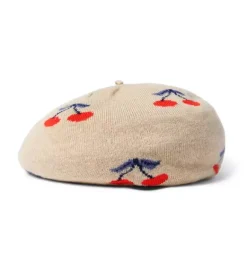 Janie and Jack Hats, Scarves, & Gloves-Cherry Beret sandrift heather cherry