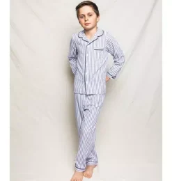 Janie and Jack Kids Pajamas|Family Matching Pajamas-Children's Pajama Set in navy french ticking