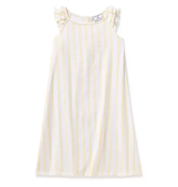 Janie and Jack Kids Pajamas|Petite Plume-Children's Twill Nightgown in Sunny Stripe yellow