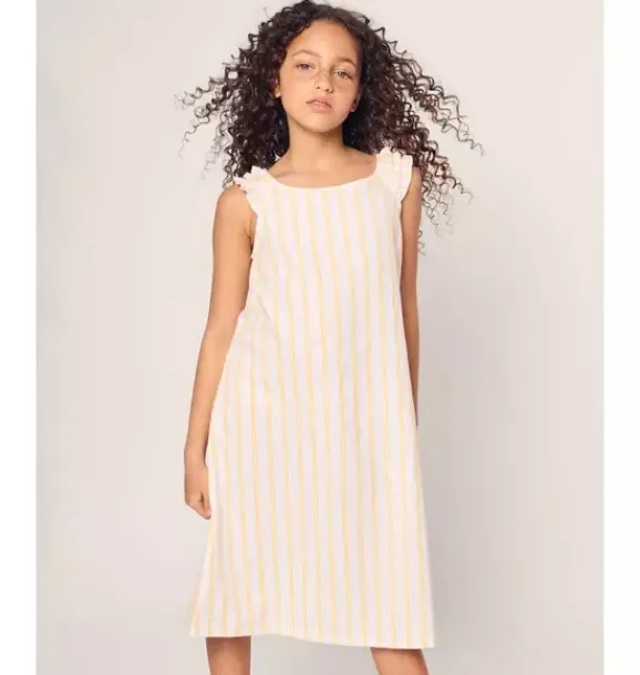 Janie and Jack Kids Pajamas|Petite Plume-Children's Twill Nightgown in Sunny Stripe yellow