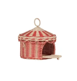 Janie and Jack Storage-Circus Tent Basket - red & straw