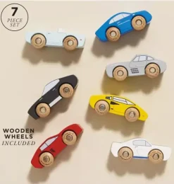 Janie and Jack Vehicles-Classic en Sports Cars - 7 Piece wood