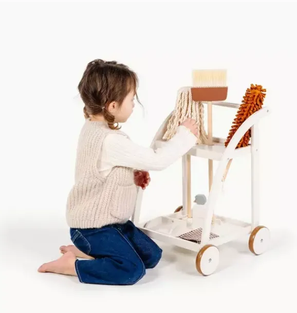 Janie and Jack Playroom-Cleaning Cart ivory