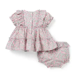 Janie and Jack Online Exclusives|Sets-Colleen's Orchard Matching Baby Set Made With Liberty Fabric white colleen's orchard print