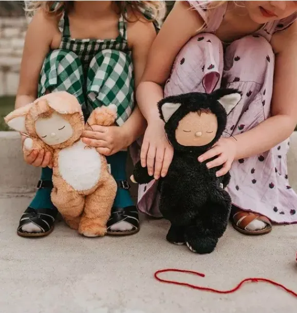 Janie and Jack Stuffed Animals-Cozy Dinkums - Cat - Nox black