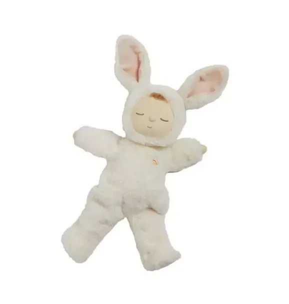 Janie and Jack Stuffed Animals-Cozy Dinkums Bunny Moppet white