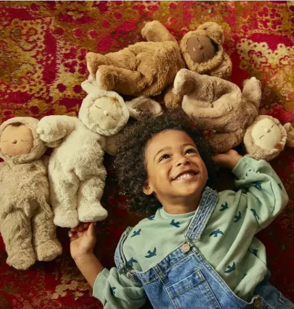 Janie and Jack Stuffed Animals-Cozy Dinkums Teddy Mini brown