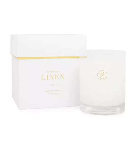 Janie and Jack Desk Accessories-Signature Candle crisp white linen